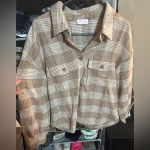 Large Pink Lily Plaid Shacket. Brand New